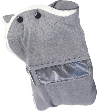 Kinderwagen Wanten - Handwarmers Kinderwagen - Buiten Wandelen - Waterdicht Doorzichtig Vak - 50x22.5 cm - Grijs