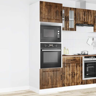 vidaXL - Ovenkasten - 2 - st - Lucca - bewerkt - hout - gerookt - eikenkleurig