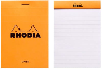 Rhodia Notitieblok - Schrijfblok - N12 - Gelijnd - 8,5x12 cm - 80g - Oranje - 80 vel
