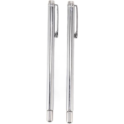 2 stuks telescopische teststaven met penclip, roestvrijstalen detectiestok voor het oppakken van metalen onderdelen white
