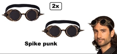 2x Bril Spike punk - Steampunk festival thema feest party fun