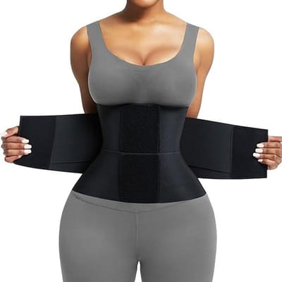 Buikband Tailletrainer - Dubbele Omslag voor Controle - Geschikt voor Dames en Heren - Maat M (80-88cm Taille) - 1 Stuk