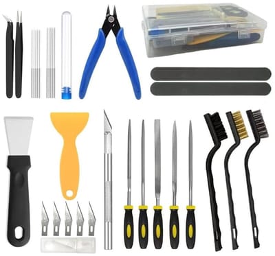 Complete 3D Printer Tool Set voor Nabewerking - Deburrer, Tweezers, Cutter en Reinigingsnaalden voor Perfecte Resultaten in 3D Printen