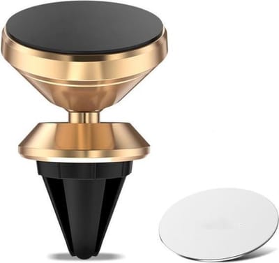 DrPhone A5 Flex – Krachtige Magnetische Ventilatiehouder Smartphones – Draaibaar – Rooster houder – voor IOS en Android - Goud