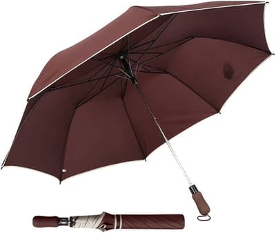 Nivard Windproof Paraplu - Opvouwbaar - Moderne Stormparaplu - Stormproef - Automatisch Uitklapbaar - Umbrella - Koffie