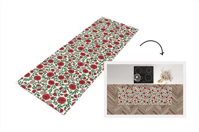 Keukenloper - Loper keuken - Bloem - Planten - Boho - Design. - 150x50 cm - Keukenloper vinyl