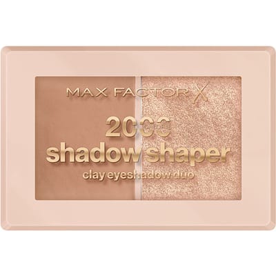 Max Factor 2000 Calorie Shadow Shaper Duo, 010 Bronze Glaze, oogschaduwpalet, oogcontour in 2 stappen, veerkrachtige kleiformule die in poeder verandert, 4 g