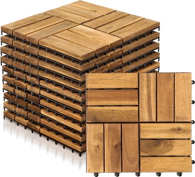 1m² Houten Terrastegels Balkontegels 30x30 cm (11 Stuks) - Weerbestendig Hout