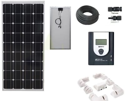 Compleet 170W Zonnepaneel set met MPPT laadregelaar met LCD scherm - Mono Kristallijne Celtechnologie - 12V - daglichtpaneel - Met MC4 connectoren - Voor camper, boot, caravan, accu, etc - Met Nederlandse handleiding