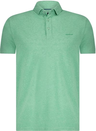 State of Art Poloshirt Piqué Melange Groen - Maat M - Heren