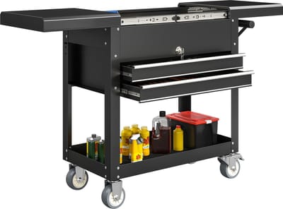 Homcom Tool Chest-Staal-77,5-130L x 38B x 80H cm-Zwart
