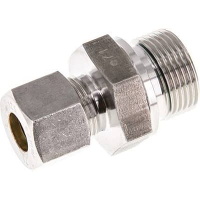 G 3/4'' Buitendraad x 12S RVS Rechte Knelfitting met FKM Afdichting 630 Bar DIN 2353 - FL2S-MO-STFP-034G-12-S