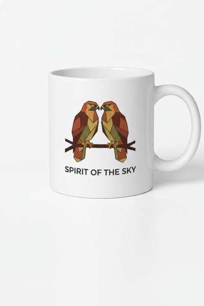 Mok met Geometrische Roofvogels - 'Spirit of the Sky' Design