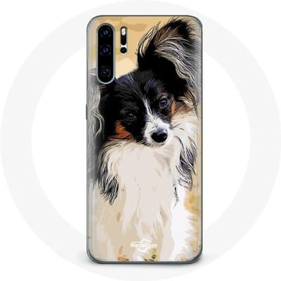 Coque pour Huawei P30 Épagneul japonais Noir et Blanc Race de chiens