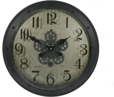 Grote Wandklok L - tandwiel - zwart - zonder raster - Ø 60 cm