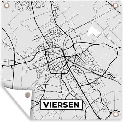 Tuin poster Plattegrond - Viersen - Kaart - Stadskaart - Duitsland - 200x200 cm - Tuindoek