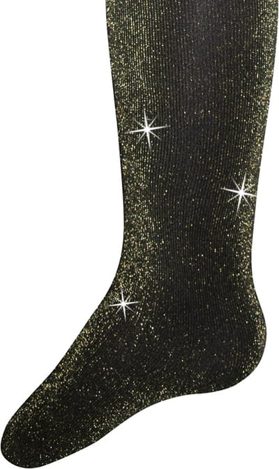 Ewers - Glitterpanty voor kinderen - lurex - zwart met gouden glitters - 40 DEN - 122/128