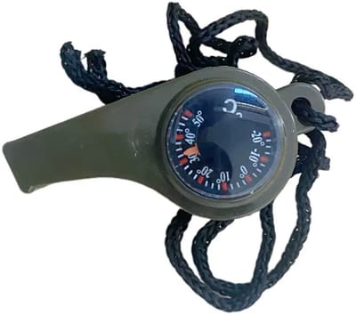 3-in-1 Noodoverlevingsfluitje met Kompas en Thermometer – Multifunctioneel Fluitje voor Kamperen, Wandelen, Scheidsrechters, Cheerleading, Overlevingspakket, Noodgeval, Survival Kit, Crisis Uitrusting, Outdoor Accessoires, Overlevingstools