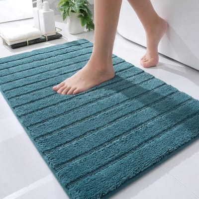 Casilin Badmat Antislip 60x100cm California - Waterabsorberende Badkamermat - Wasbaar en Sneldrogend - Voor Douche en Bad - 100% Katoen - Rechthoek - Ocean, Blauw