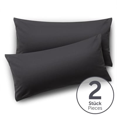 Blumtal - Set Van 2 Kussenslopen - Superzachte Premium Jersey Kussenhoes - 100% Katoen - 40 x 60 cm - Antraciet