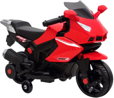 Elektrische Kindermotor - Kindermotorfiets - Kinderauto - 6V Accu - tot 2,5 km/u - Kinderen 1,5-3 jaar - met Claxon, Koplamp & Muziek - Elektrische Accuvoertuigen - Kindervoertuig - Rood