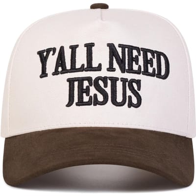 Unisex Y'All Need Jesus Letter Borduur Baseballpetten Lente Herfst Buiten Verstelbaar Casual Petten Zonbescherming Pet Sportpet black