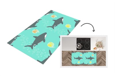Keukenloper - Loper keuken - Patronen - Water - Haai - 120x60 cm - Keukenloper vinyl