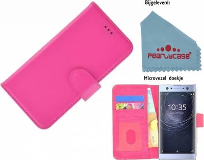 Pealycase Roze Fashion Wallet Bookcase Geschikt voor Sony Xperia XA2 Ultra Hoesje