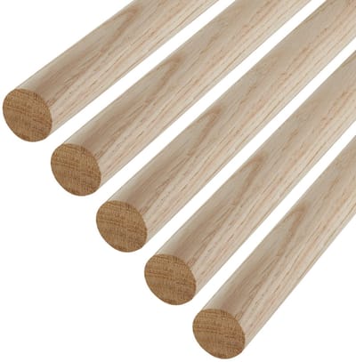 5 stuks SOTECH eiken ronde stokken glad Ø30 x 500 mm ronde houten stokken voor handwerk of als kapstok