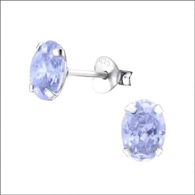 Aramat Jewels | Oorbellen | Zilveren Ovale Zirkonia Oorstekers – Meerdere Kleuren & Maten 925 Zilver | 7x5mm / Oranje | |3mm | Zilver | Kinderen, Volwassenen | Verkleurd niet