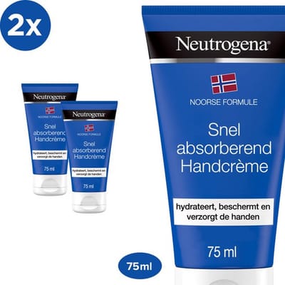 Neutrogena snel absorberende handcrème - Noorse Formule - hydraterende handcrèmes - lichte formule - 2 x 75 ml