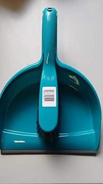 Handveger en schep - Stoffer blik - Snelle schoonmaak - Ergonomisch ontwerp - Compact formaat - Blauw