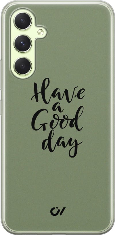 Hoesje geschikt voor Samsung Galaxy A54 hoesje - Good Day - - Groen - - Casevibes