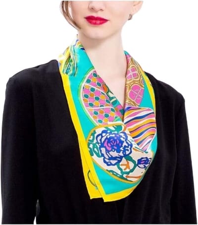 Zijden Sjaal - Vierkante Bandana - Mode Accessoire - Lichtgewicht Satijn - 66 x 66cm - Brons