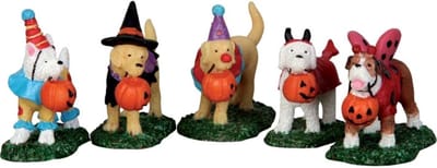 Lemax - Trick Or Treating Dogs -  Set Of 5 - Kersthuisjes & Kerstdorpen