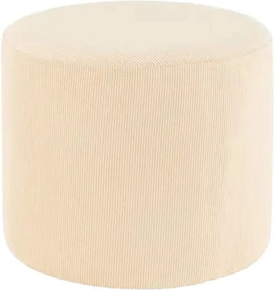 J-Line poef - ribfluweel/textiel - creme