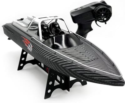 RC Boot High Speed Speedboot Afstandsbestuurbare Boot met Oplaadbare Batterij Waterdicht 2 Propellers Voor Kinderen & Volwassenen