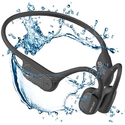 PRO Bone Conduction Headphone - Draadloze sport Oordopjes – Hardloop oortjes - Open Ear Koptelefoon - Sporthoofdtelefoon – IP68 Waterdicht - 32GB geheugen – Bluetooth – Geschikt voor Smartphone &amp; Laptop / Zwart (2025 model)