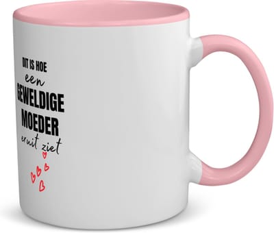 Akyol - dit is hoe een geweldige moeder eruit ziet koffiemok - theemok - roze - Moeder - mama - moederdag - cadeau - verjaardag - geweldige - 350 ML inhoud