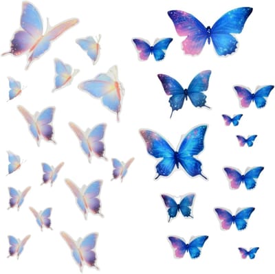 Set van 39 Luminous Vlinder Wandstickers voor Betoverende Decoratie, Zelfklevende Stickers voor Meisjeskamer, Woonkamer en Kinderkamer, Creatief Cadeau voor Thuis
