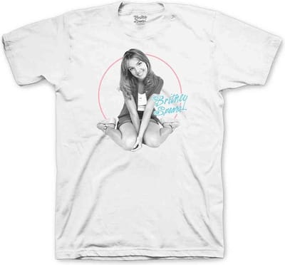 Britney Spears - Classic Circle Heren T-shirt - S - Wit