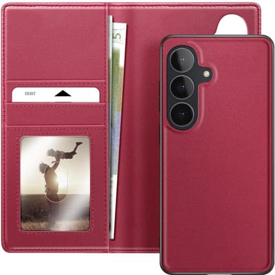 Mayaxess, Hoesje geschikt voor Galaxy S25 FE - 2-in-1 met Afneembare Case, Rood