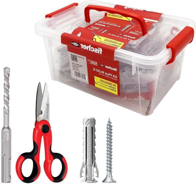 Nylon Pluggen Set - Universele pluggen - Muurbevestiging - Zijvleugels houden object vast - 6 mm - Grijs