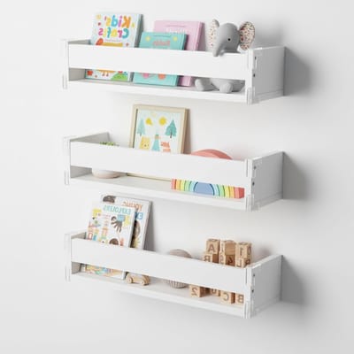 Wandplank voor Kinderen, Set van 3, 44 cm, Ideaal voor Kinderkamer, Speelgoedopslag en Decoratie