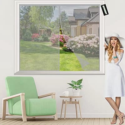 Grijze Vliegenhor voor Ramen en Deuren 60x115cm - Bescherming tegen Insecten met Zelfklevende Tape
