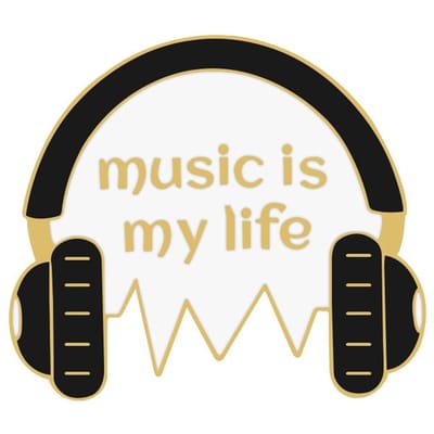 Persoonlijkheid Muziekliefhebber Badges Pins MUZIEK IS MIJN LEVEN Oortelefoon CD Broches Kinderen Rugzak Decoratie Pins Sieraden Cadeau Meisje CHINA beige