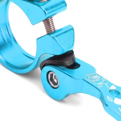 Snelklem Fietszadel met Snelle Ontgrendeling - Super Stabiele Zadelpen Klem Blauw