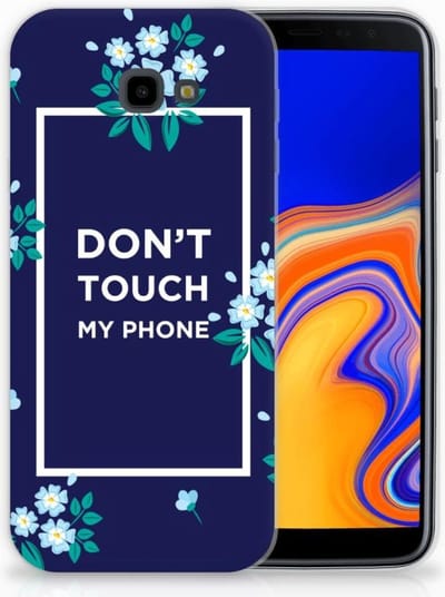 Samsung Galaxy J4 Plus (2018) Silicone-hoesje Flowers Blue DTMP