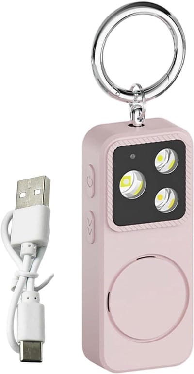 Sleutelhanger Alarm - Persoonlijk Veiligheidsapparaat - Noodsituatie Hulp - 150dB Sirene Geluid - 8 x 6 x 2 cm - Roze