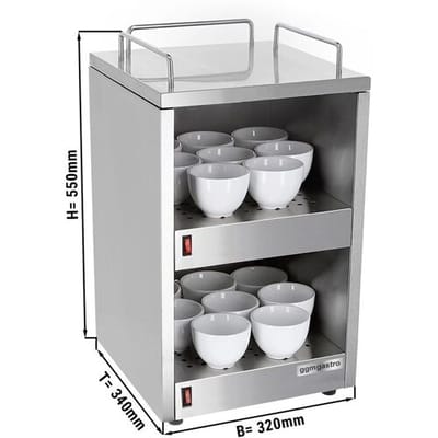 GGM Gastro Tassenwärmer - 140 Watt - mit 2 Ablagen
